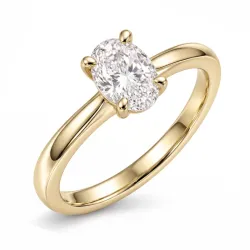 ovaler lab grown Diamant Solitärring in 14 Karat Gold 1,0 ct
