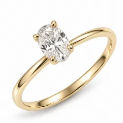 ovaler lab grown Diamant Solitärring in 14 Karat Gold 1,0 ct
