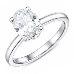 ovaler lab grown Diamant Solitärring in 14 Karat Weißgold 1,0 ct