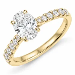 ovaler lab grown Diamant Ring in 14 Karat Gold 1,0 ct 0,34 ct