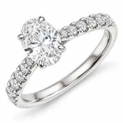 lab grown Diamant Ring in 14 Karat Weißgold 1,0 ct 0,34 ct