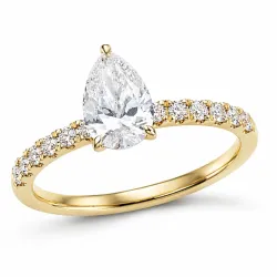 lab grown Diamant Gold Ring in 14 Karat Gold 1,0 ct 0,26 ct