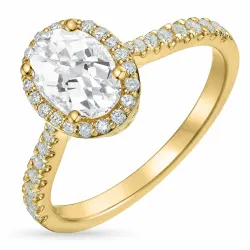 ovaler lab grown Diamant Ring in 14 Karat Gold 1,0 ct 0,33 ct