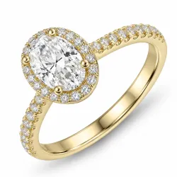 ovaler lab grown Diamant Ring in 14 Karat Gold 1,0 ct 0,33 ct