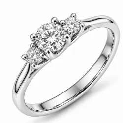 lab grown Diamant Ring in 14 Karat Weißgold 0,30 ct 0,10 ct