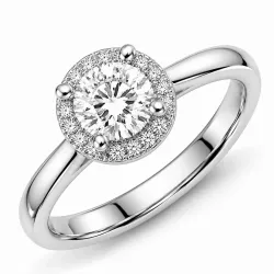 lab grown Diamant Ring in 14 Karat Weißgold 0,85 ct 0,08 ct