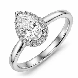 lab grown Diamant Ring in 14 Karat Weißgold 0,70 ct 0,10 ct