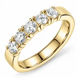 lab grown Diamant Memoirering in 14 Karat Gold 5 x 0,10 ct