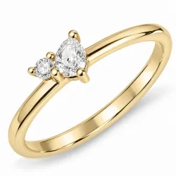 lab grown Diamant Ring in 14 Karat Gold 0,12 ct 0,04 ct