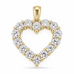 Herz lab grown Diamant Anhänger in 14 karat Gold 1,3 ct