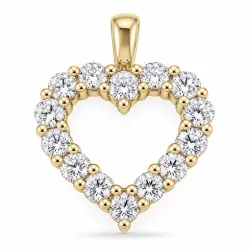 Herz lab grown Diamant Anhänger in 14 karat Gold 1,72 ct