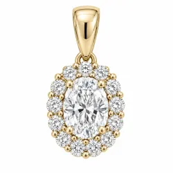 lab grown Diamant Anhänger in 14 karat Gold 0,46 ct 0,26 ct