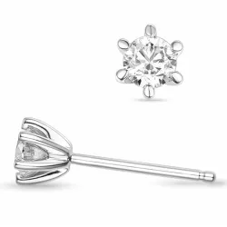 2 x 0,30 ct lab grown Diamant Solitärohrstecker in 14 Karat Weißgold mit lab grown Diamant 