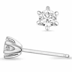 2 x 0,40 ct lab grown Diamant Solitärohrstecker in 14 Karat Weißgold mit lab grown Diamant 