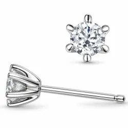 2 x 0,40 ct lab grown Diamant Solitärohrstecker in 14 Karat Weißgold mit lab grown Diamant 