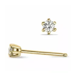 2 x 0,05 ct lab grown Diamant Solitärohrstecker in 14 Karat Gold mit lab grown Diamant 