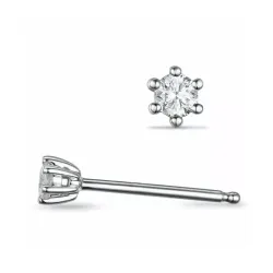 2 x 0,05 ct lab grown Diamant Solitärohrstecker in 14 Karat Weißgold mit lab grown Diamant