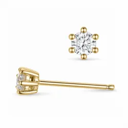 2 x 0,10 ct lab grown Diamant Solitärohrstecker in 14 Karat Gold mit lab grown Diamant 