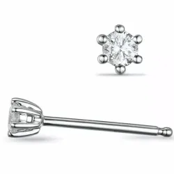 2 x 0,20 ct lab grown Diamant Solitärohrstecker in 14 Karat Weißgold mit lab grown Diamant