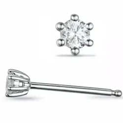 2 x 0,40 ct lab grown Diamant Solitärohrstecker in 14 Karat Weißgold mit lab grown Diamant 