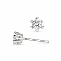 2 x 0,10 ct lab grown Diamant Solitärohrstecker in 14 Karat Weißgold mit lab grown Diamant 