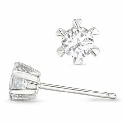 2 x 0,20 ct lab grown Diamant Solitärohrstecker in 14 Karat Weißgold mit lab grown Diamant