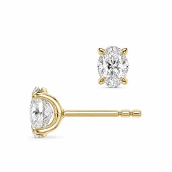 2 x 0,20 ct lab grown Diamant Solitärohrstecker in 14 Karat Gold mit lab grown Diamant (CVD) 