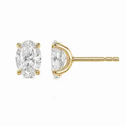 2 x 0,20 ct lab grown Diamant Solitärohrstecker in 14 Karat Gold mit lab grown Diamant (CVD) 