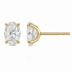 2 x 0,40 ct lab grown Diamant Solitärohrstecker in 14 Karat Gold mit lab grown Diamant (CVD) 