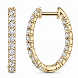 Kreole in 14 Karat Gold mit lab grown Diamant (CVD) 