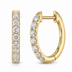 14 mm Kreole in 14 Karat Gold mit lab grown Diamant 