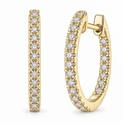 15 mm Kreole in 14 Karat Gold mit lab grown Diamant 