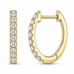 13 mm Kreole in 14 Karat Gold mit lab grown Diamant 
