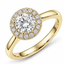 lab grown Diamant Ring in 14 Karat Gold 1,0 ct 0,21 ct