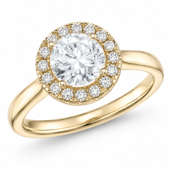 lab grown Diamant Ring in 14 Karat Gold 1,0 ct 0,21 ct