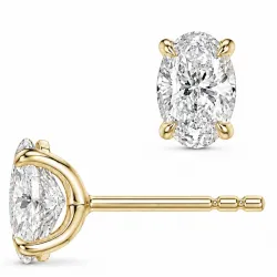 2 x 0,50 ct lab grown Diamant Solitärohrstecker in 14 Karat Gold mit lab grown Diamant (CVD) 