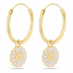 18 mm Marguerite violettem Kreole in vergoldetem Silber - Marie