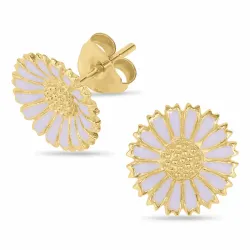 12 mm Marguerite violettem Ohrringe in vergoldetem Silber - Marie