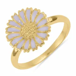 12 mm Marguerite violettem Ring aus vergoldetem Sterlingsilber - Marie