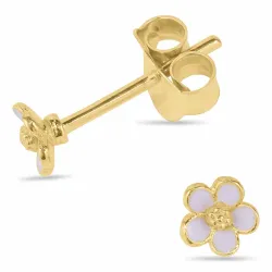 5 mm Marguerite lavendelfarbenem Ohrstecker in vergoldetem Silber - Majse