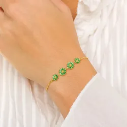 Marguerite dunkelgrünem Armband aus vergoldetem Sterlingsilber - Maggie