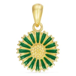 12 mm Marguerite dunkelgrünem Anhänger aus vergoldetem Sterlingsilber - Marie