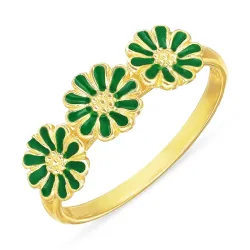 Marguerite dunkelgrünem Ring aus vergoldetem Sterlingsilber - Maggie
