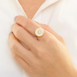 Marguerite Zirkon Ring aus vergoldetem Sterlingsilber - Marie