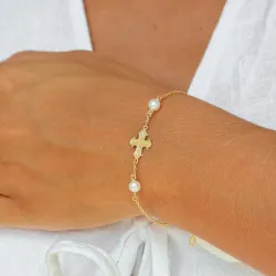 Dagmarkreuz lab grown Diamant Armband aus vergoldetem Sterlingsilber