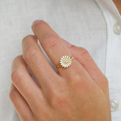 11 mm Marguerite Ring aus vergoldetem Sterlingsilber - Matilda