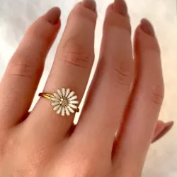 11 mm Marguerite Ring aus vergoldetem Sterlingsilber