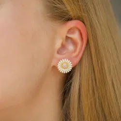 14,5 mm Marguerite Ohrringe in vergoldetem Silber - Matilda