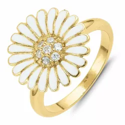 14 mm Marguerite Ring aus vergoldetem Sterlingsilber