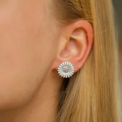 14,5 mm Marguerite Ohrstecker in rhodiniertem Silber - Matilda
